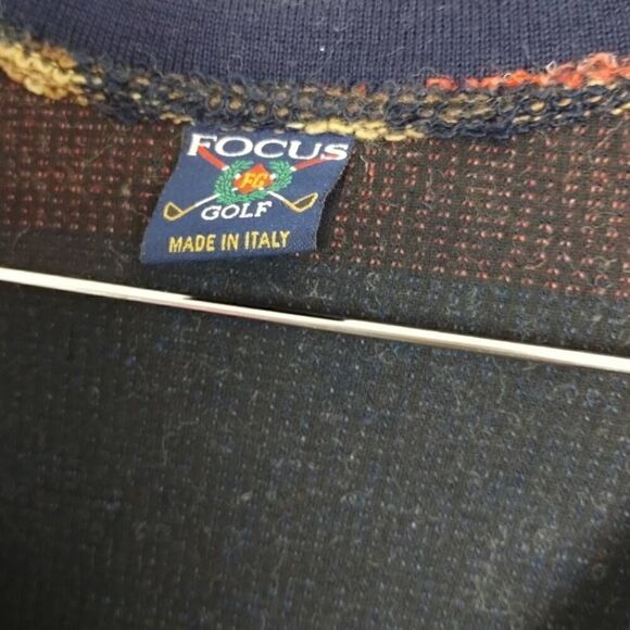 Vtg Focus‎ Golf Mens Sweater Sz XL Italy Multi Color Wool Preppy 70s - Picture 11 of 11